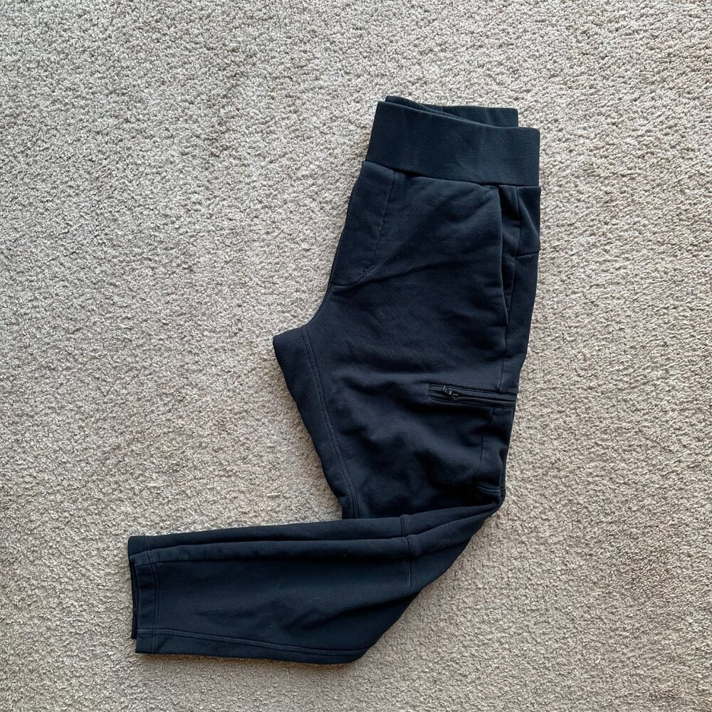 Fanatics Sweatpants Womens Medium (30x27) High Rise Tapered Leg Black Pockets